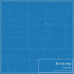 Blueprint US city map of Economy, Indiana.