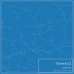 Blueprint US city map of Taswell, Indiana.