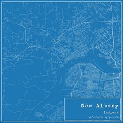 Blueprint US city map of New Albany, Indiana.