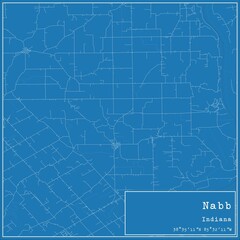 Blueprint US city map of Nabb, Indiana.