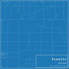 Blueprint US city map of Pimento, Indiana.