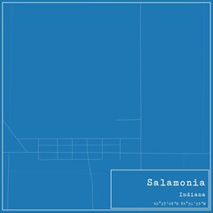 Blueprint US city map of Salamonia, Indiana.