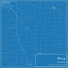 Blueprint US city map of Macy, Indiana.