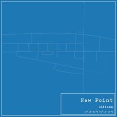 Blueprint US city map of New Point, Indiana.