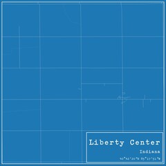 Blueprint US city map of Liberty Center, Indiana.