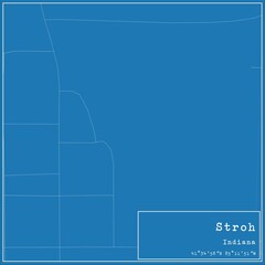 Obraz premium Blueprint US city map of Stroh, Indiana.