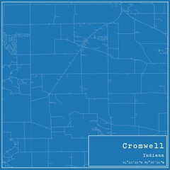 Fototapeta premium Blueprint US city map of Cromwell, Indiana.