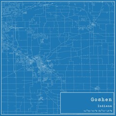 Obraz premium Blueprint US city map of Goshen, Indiana.