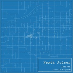 Blueprint US city map of North Judson, Indiana.
