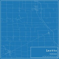 Blueprint US city map of Laotto, Indiana.
