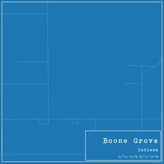 Blueprint US city map of Boone Grove, Indiana.