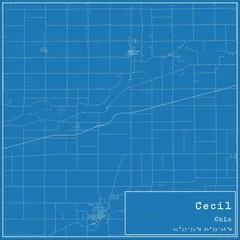 Fotobehang Blueprint US city map of Cecil, Ohio. © Rezona