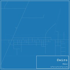 Blueprint US city map of Cairo, Ohio.