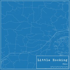 Obraz premium Blueprint US city map of Little Hocking, Ohio.