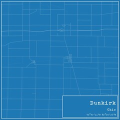 Blueprint US city map of Dunkirk, Ohio.