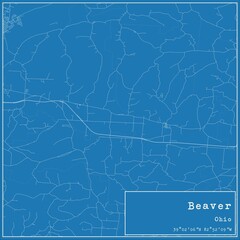 Obraz premium Blueprint US city map of Beaver, Ohio.