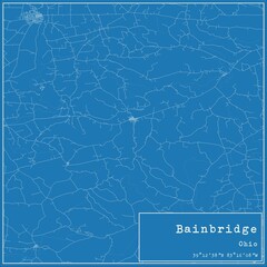 Blueprint US city map of Bainbridge, Ohio.