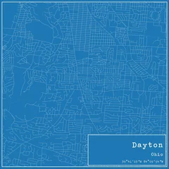 Fotobehang Blueprint US city map of Dayton, Ohio. © Rezona