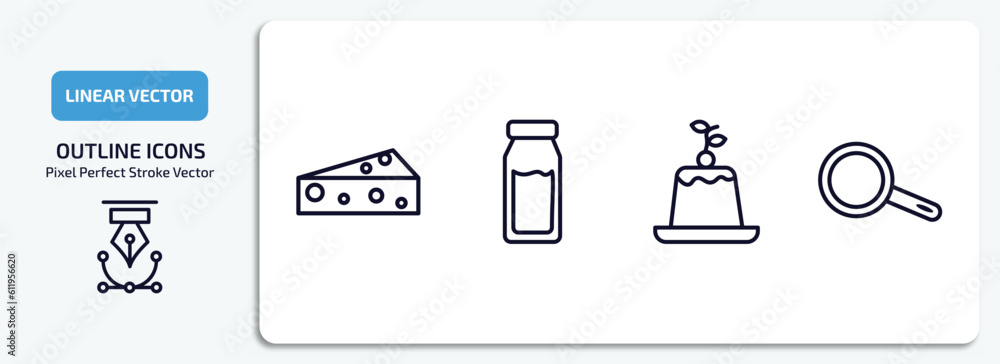 Poster collection. thin linear outline icons set. collection. thin linear thin line icons pack included pie