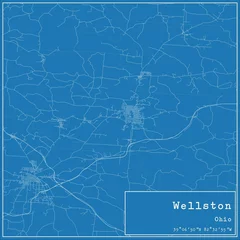Fotobehang Blueprint US city map of Wellston, Ohio. © Rezona
