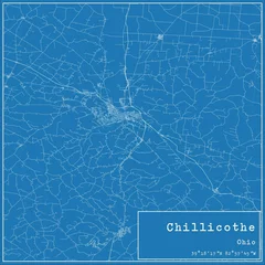 Fotobehang Blueprint US city map of Chillicothe, Ohio. © Rezona