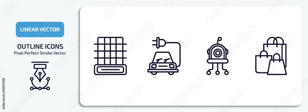 Aufkleber artificial intellegence outline icons set. artificial intellegence thin line icons pack included dif