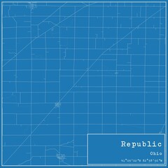 Blueprint US city map of Republic, Ohio.