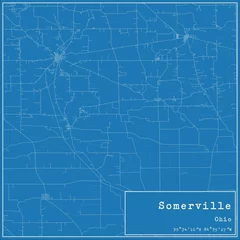 Fotobehang Blueprint US city map of Somerville, Ohio. © Rezona