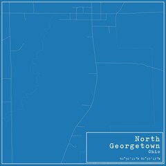 Fototapeta premium Blueprint US city map of North Georgetown, Ohio.