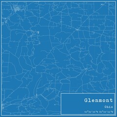 Blueprint US city map of Glenmont, Ohio.