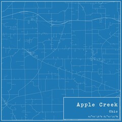 Blueprint US city map of Apple Creek, Ohio.