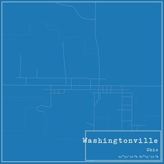 Blueprint US city map of Washingtonville, Ohio.