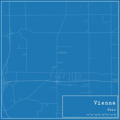 Fototapeta premium Blueprint US city map of Vienna, Ohio.