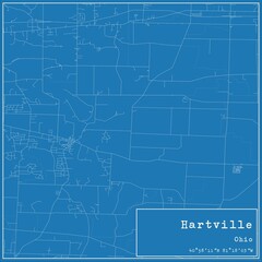 Blueprint US city map of Hartville, Ohio.