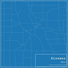 Blueprint US city map of Kinsman, Ohio.