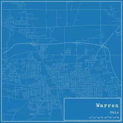 Fotobehang Blueprint US city map of Warren, Ohio. © Rezona