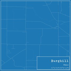 Blueprint US city map of Burghill, Ohio.