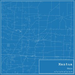 Blueprint US city map of Mantua, Ohio. - obrazy, fototapety, plakaty