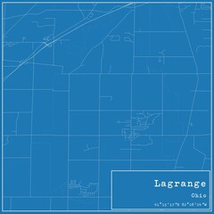 Fototapeta premium Blueprint US city map of Lagrange, Ohio.