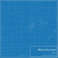 Blueprint US city map of Whitehouse, Ohio.