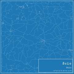 Blueprint US city map of Scio, Ohio.