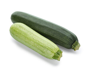 Fresh green zucchini on white background