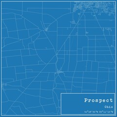 Fototapeta premium Blueprint US city map of Prospect, Ohio.