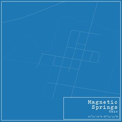 Blueprint US city map of Magnetic Springs, Ohio.
