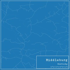 Blueprint US city map of Middleburg, Kentucky.