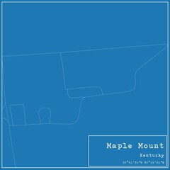 Blueprint US city map of Maple Mount, Kentucky.