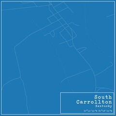 Blueprint US city map of South Carrollton, Kentucky.