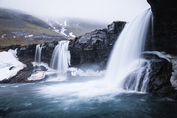 waterfall in the mountains