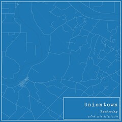 Blueprint US city map of Uniontown, Kentucky.