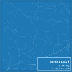 Obraz premium Blueprint US city map of Rockfield, Kentucky.